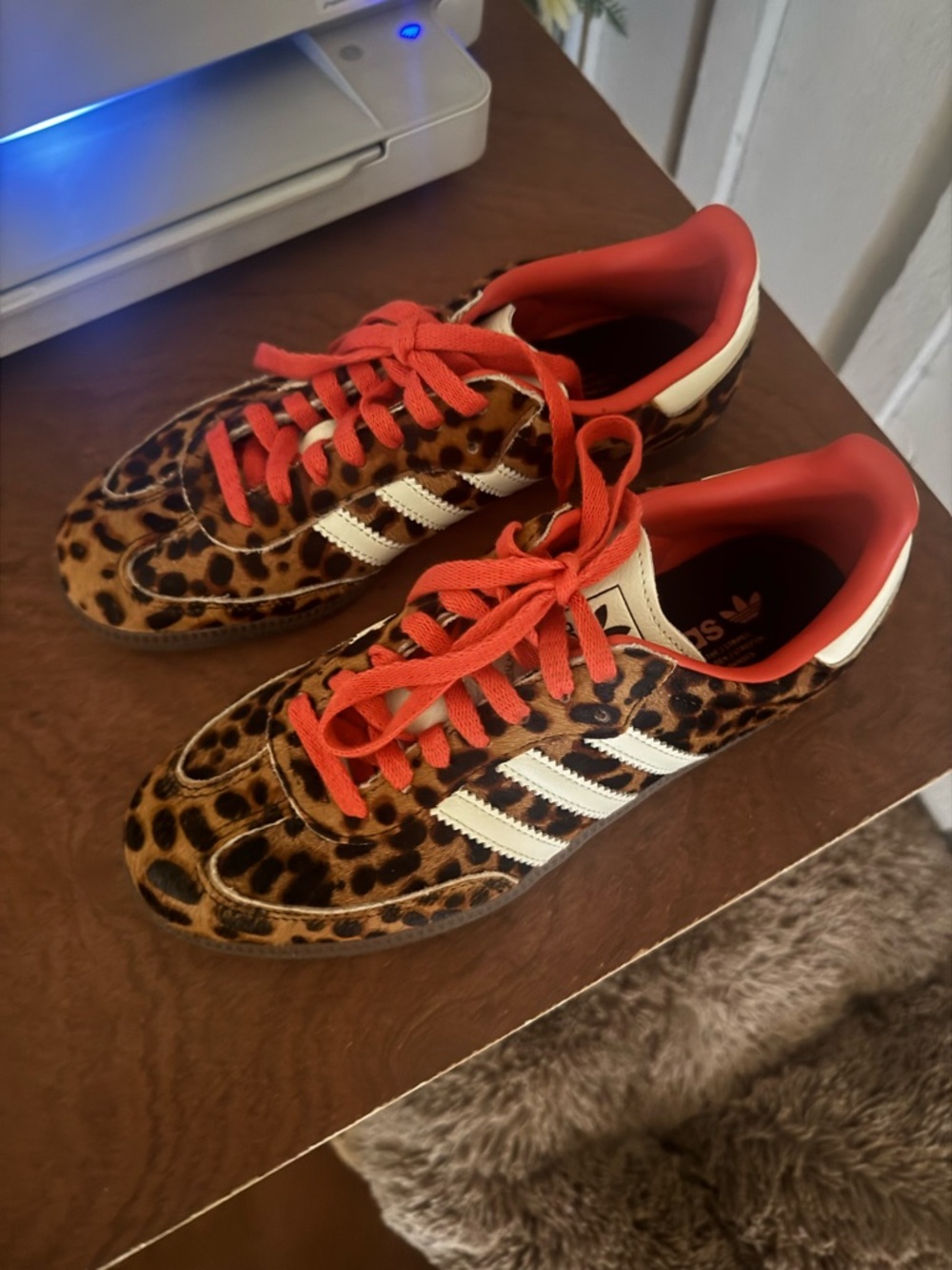 Adidas Leopard Print Sneakers. Like new.